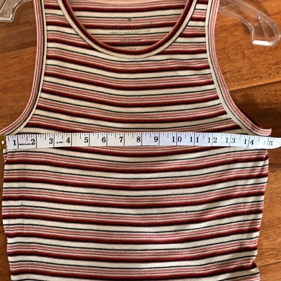AMERICAN Eagle white black and Red striped tank - Picture 7 of 7